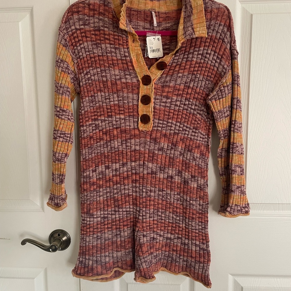 Free People Multicolor Knit Romper